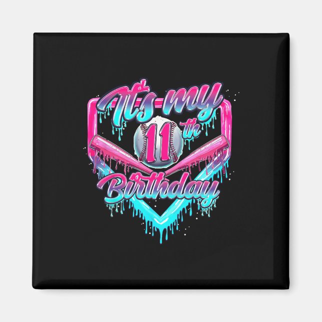 Aimant C'est mon 11e anniversaire garçon Bysebyll Drip 11 (Devant)