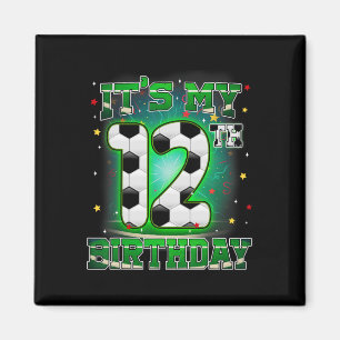 Aimant C'est mon 12ème anniversaire garçon football 12 an