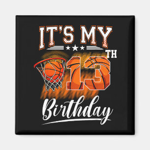 Aimant C'est mon 13ème anniversaire Thème Basketball 13 a