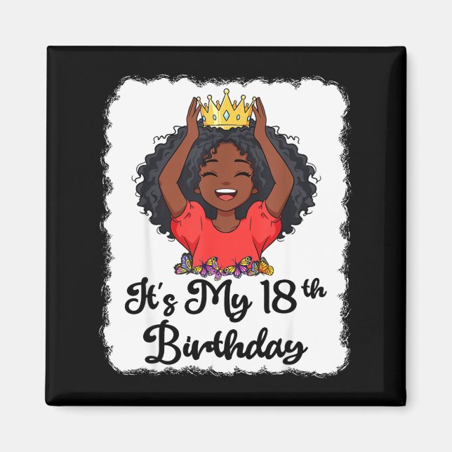 Aimant C'est mon 18ème anniversaire Couronne de princesse (Devant)