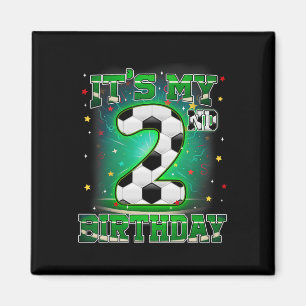 Aimant C'est mon 2ème anniversaire garçons football 2 ans