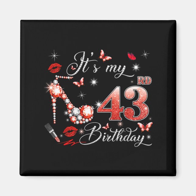 Aimant C'est mon 43e anniversaire rose 43 ans Anniversair (Devant)