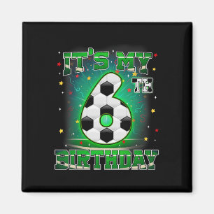 Aimant C'est mon 6ème anniversaire Garçons Football 6 ans