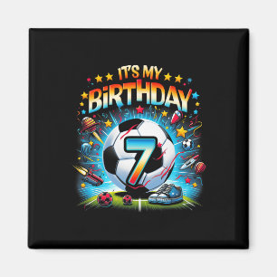 Aimant C'est mon 7e anniversaire garçons football 7 ans