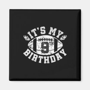 Aimant C'est mon 9e anniversaire garçon joueur de footbal