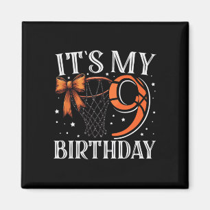 Aimant C'est mon anniversaire de 9 ans Sketll Girl Fête d