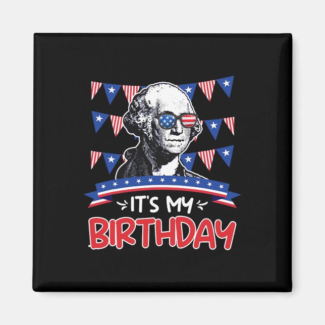 Aimant C'est mon anniversaire Fête de l'Indépendance Geor (Devant)