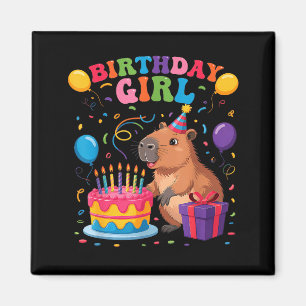 Aimant C'est mon anniversaire fille Amoureux de capybaras