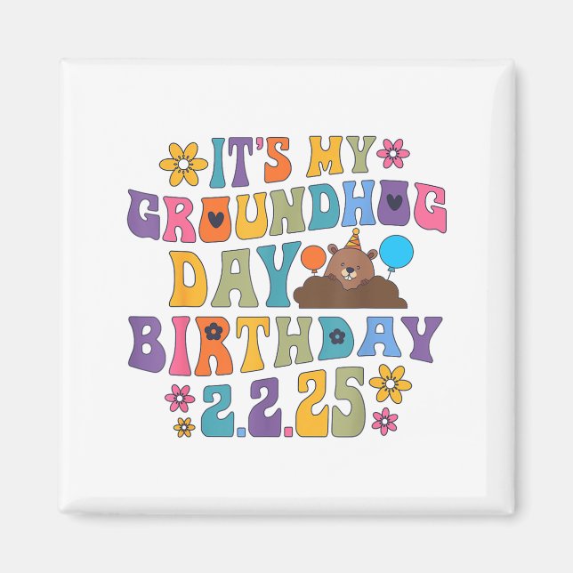 Aimant C'est mon chapeau de fête d'anniversaire de la mar (Devant)