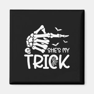Aimant C'est mon costume d'Halloween à la main en squelet