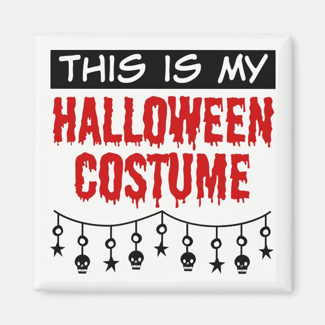 Aimant C'est mon costume d'Halloween crânes étoiles (Devant)