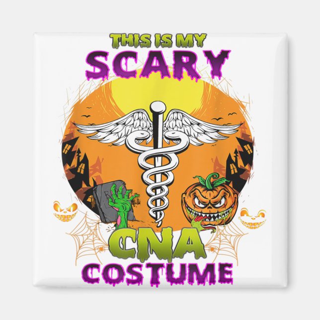 Aimant C'Est Mon Costume D'Halloween Infirmière Effrayant (Devant)