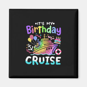 Aimant C'est mon croisière d'anniversaire Tie Dye voyage