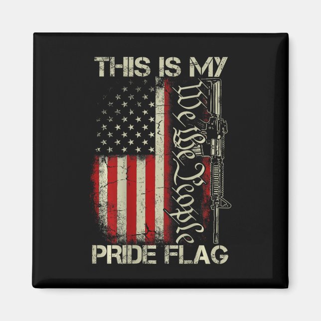 Aimant C'Est Mon Drapeau De Fierté États-Unis Patriots Gu (Devant)