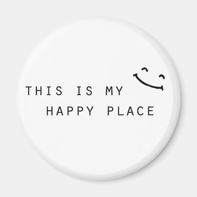 Aimant c'est mon endroit heureux design simple moderne (Devant)