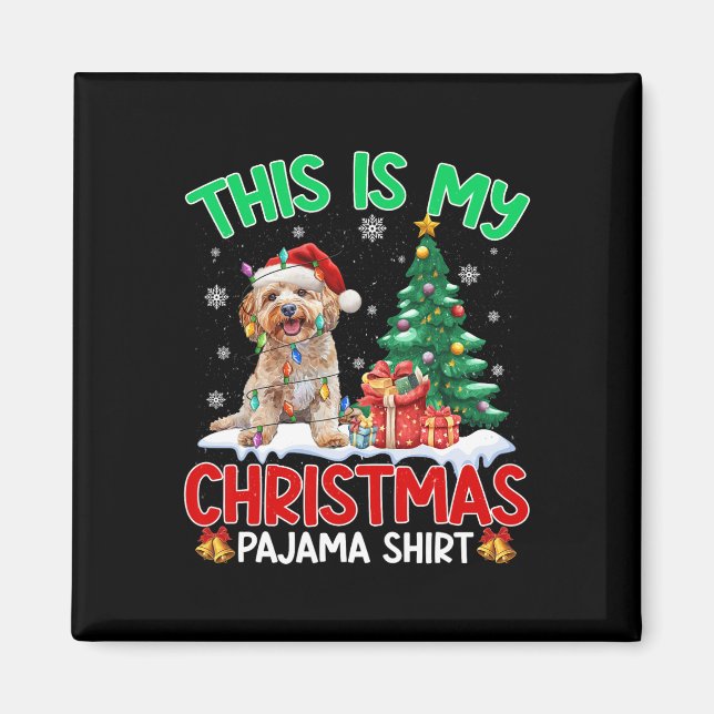 Aimant C'Est Mon Noël Pajama Apoo Amoureux de les chiens  (Devant)