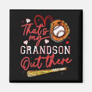 Aimant C'est mon petit-fils là-bas Baseball Grand-mère Fê
