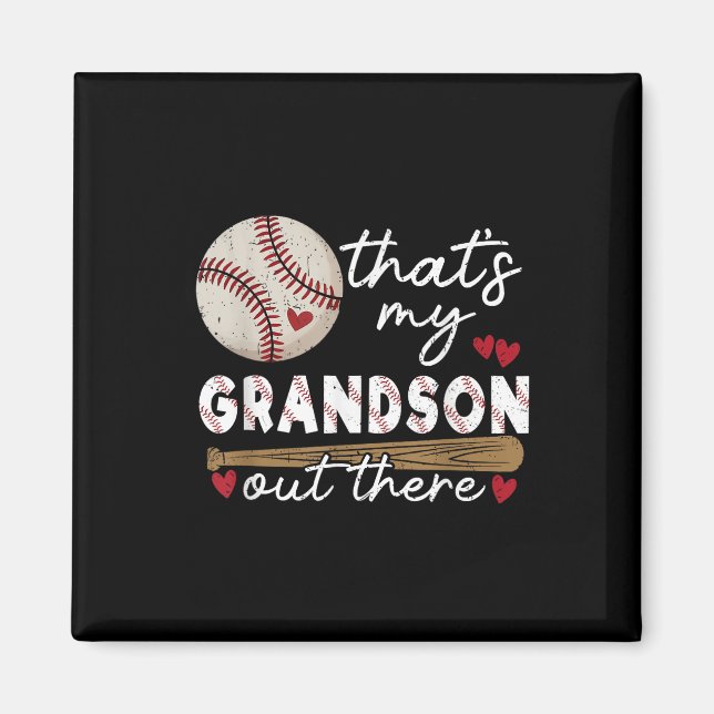 Aimant C'Est Mon Petit-Fils Là-Bas De Baseball Grand-Mère (Devant)