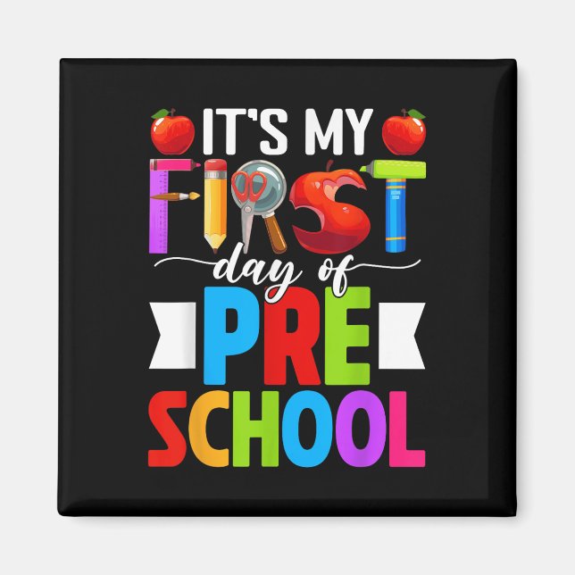 Aimant C'est mon premier jour de préscolaire rentrée scol (Devant)