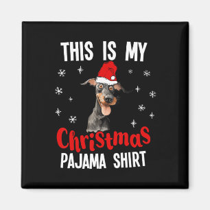 Aimant C'Est Mon Pyjama De Noël Doberman Pajama De Noël
