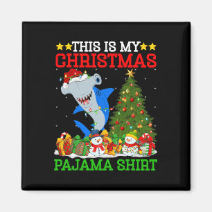 Aimant C'Est Mon Pyjamas De Noël Hammerhead Shark Chri