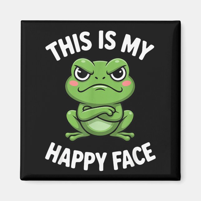 Aimant C'est mon visage heureux drôle de grenouille en co (Devant)