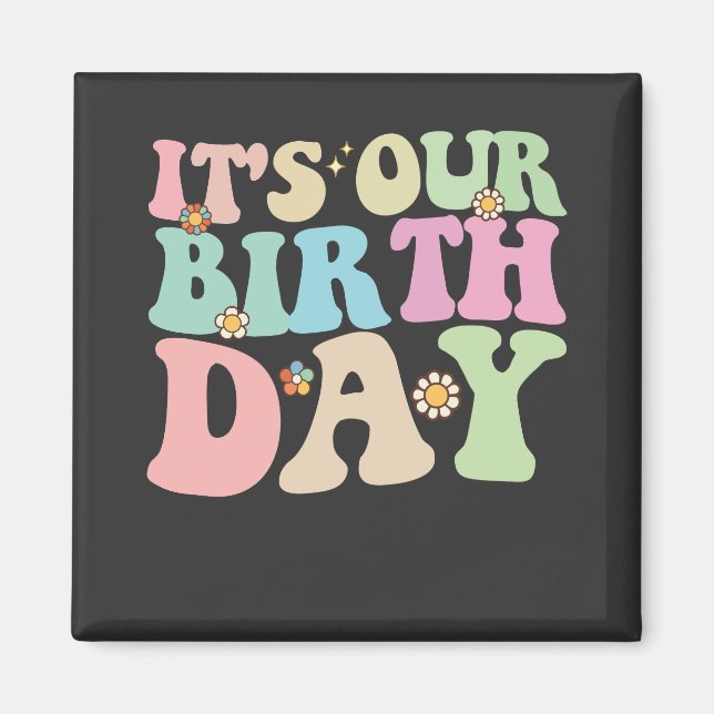 Aimant C'est notre Anniversaire Twins Super Retro (Devant)