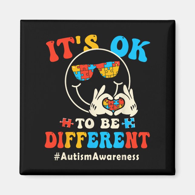 Aimant C'Est Ok Pour Différents Autistes Super Sourire Fa (Devant)