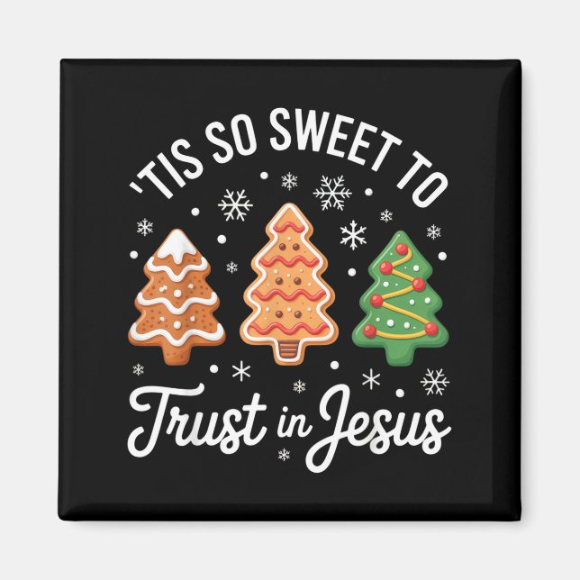 Aimant C'est si doux de croire en Jésus - Noël chrétien (Devant)