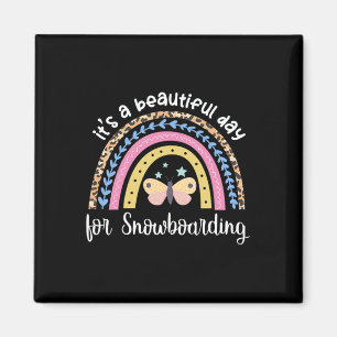 Aimant C'est une belle journée pour Snowboard Boho Rainbo