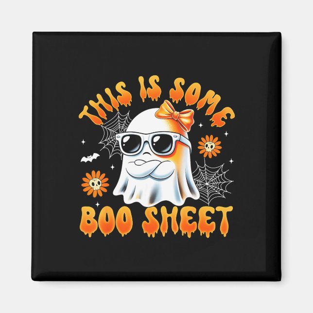 Aimant C'est une feuille de boo fantôme arc halloween fem (Devant)