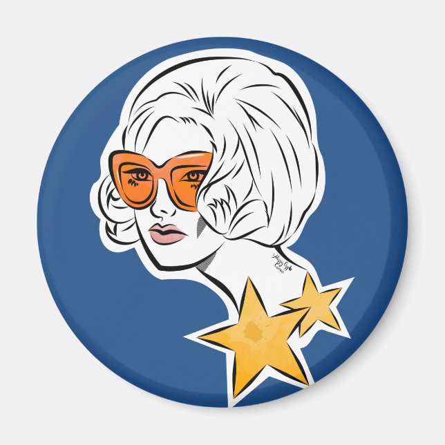 Aimant C'est une Star Retro Style (Devant)