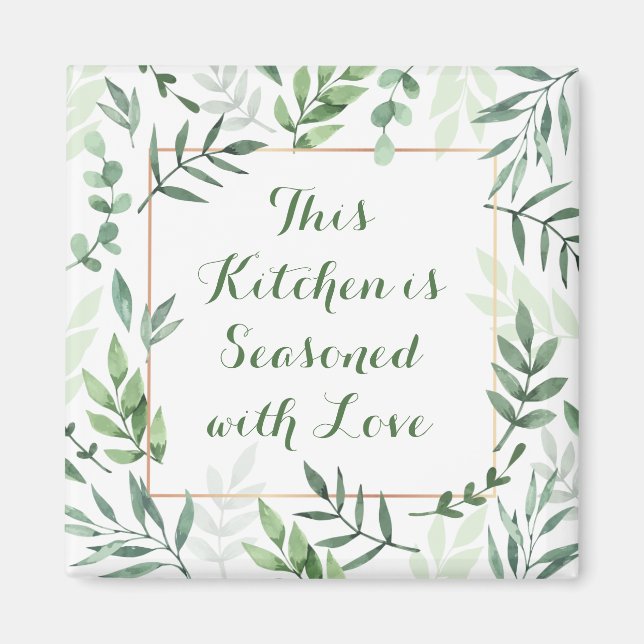 Aimant Cette cuisine est assaisonnée avec Love Refrigerat (Devant)