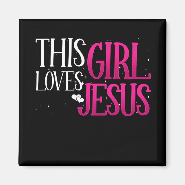 Aimant Cette fille aime Jésus-Christ Femmes foi (Devant)