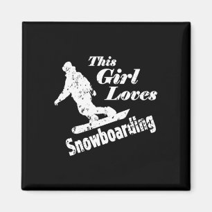 Aimant Cette Fille Aime Le Snowboard - Cadeau Amusant Pou