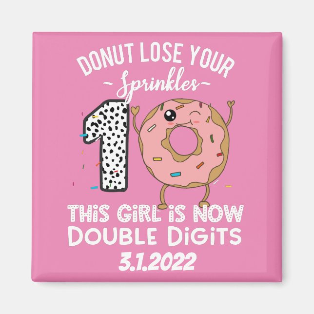 Aimant Cette fille est maintenant double chiffres 10e ann (Devant)