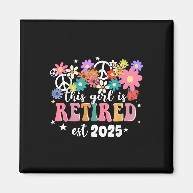 Aimant Cette Fille Est Retraitée 2025 Rétro Chemise Flora (Devant)