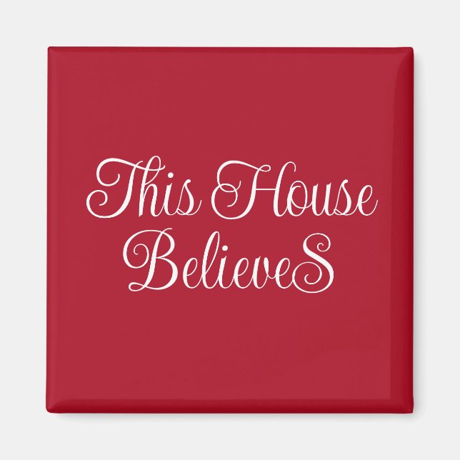 Aimant Cette Maison croit Noël rouge & blanc (Devant)