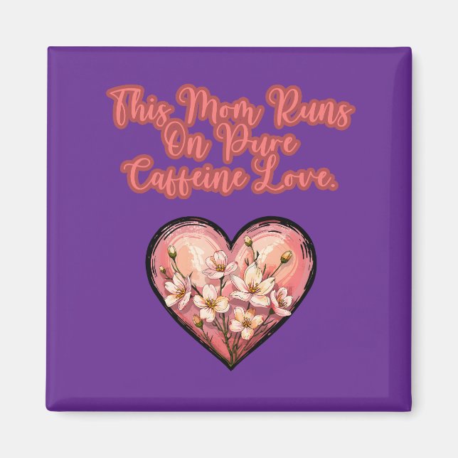 Aimant Cette maman fonctionne sur un design d'amour à la  (Devant)