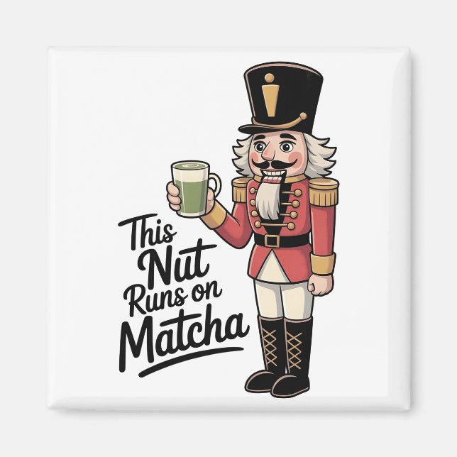 Aimant Cette noix tourne sur Matcha Christmas Nutcracker (Devant)