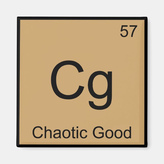 Aimant Cg - Chaotic Good Drôle de symbole d'élément de ch (Devant)
