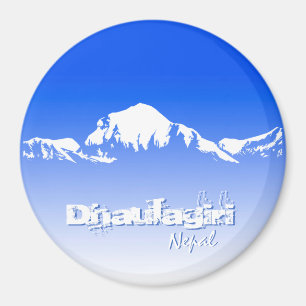 Aimant Chaîne Montagneuse De Dhaulagiri Bleu Et Blanc Du