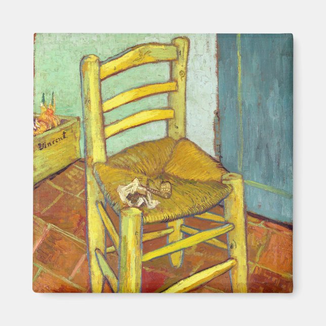 Aimant Chaise de Vincent Van Gogh avec pipe (Devant)
