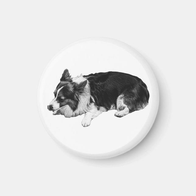 Aimant chaleur de pièce calme, corgi (Devant)