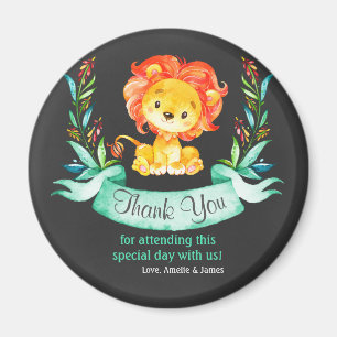 Aimant Chalkboard Aquarelle Lion Merci