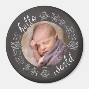 Aimant Chalkboard Hello Baby's First Personnalisé
