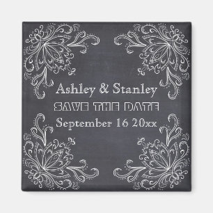 Aimant Chalkboard, vintage mariage florissant Enregistrer