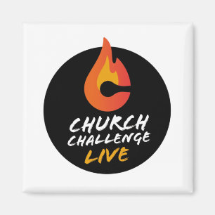 Aimant CHALLENGE DE L'ÉGLISE LIVE Orange Flamé C Carré