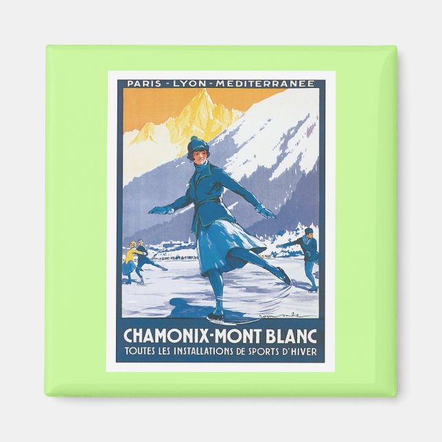 Aimant Chamonix vintage Mont Blanc (Devant)