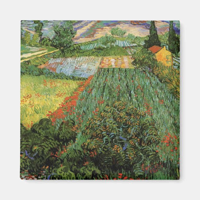Aimant Champ aux coquelicots par Vincent van Gogh (Devant)